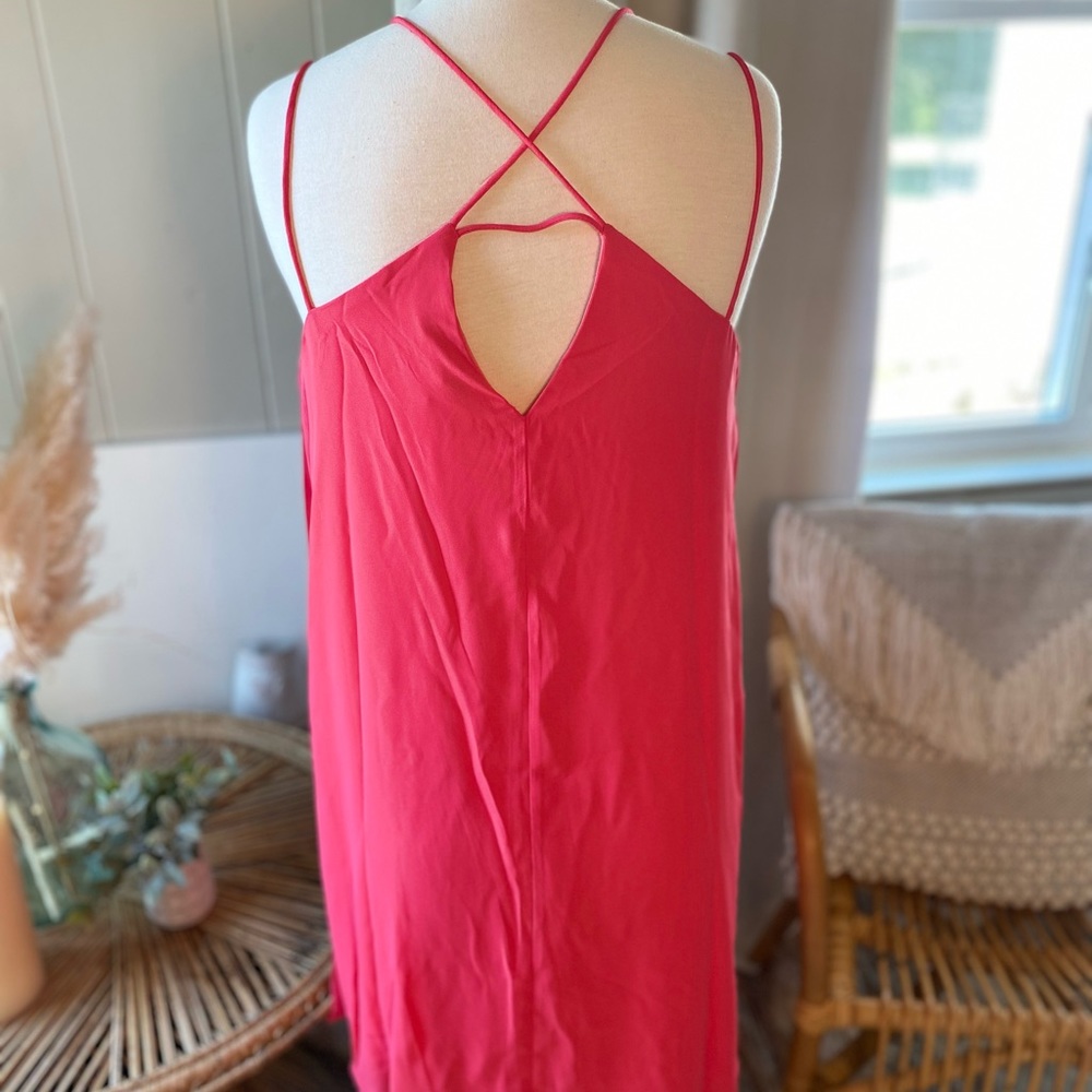 She + Sky brand lines chiffon slip dress